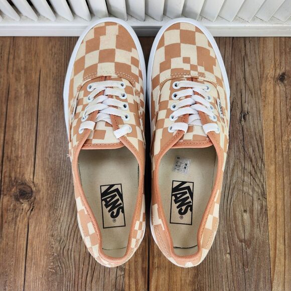 Vans Authentic Stacked Platform Sneakers Womens Size 9.5 Sand Checkerboard Shoes - Picture 5 of 9